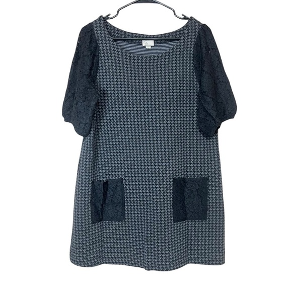 Anthropologie Dresses & Skirts - Postmark Anthropologie Houndstooth Knit Pullover Tunic Mini Shift Dress Size Med
